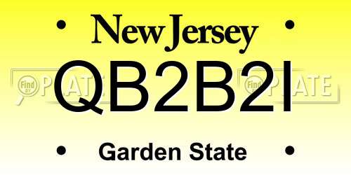 QB2B2I New Jersey License Plate