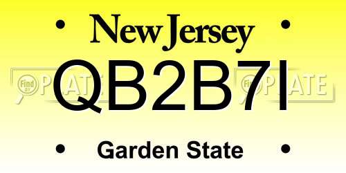 QB2B7I New Jersey License Plate