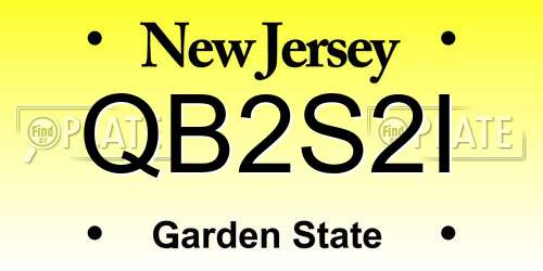 QB2S2I New Jersey License Plate