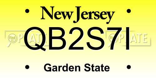 QB2S7I New Jersey License Plate