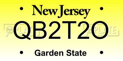 QB2T2O New Jersey License Plate