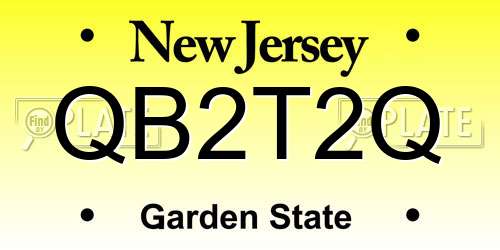 QB2T2Q New Jersey License Plate