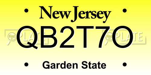 QB2T7O New Jersey License Plate