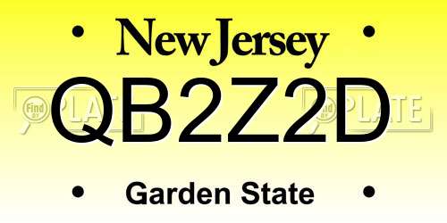 QB2Z2D New Jersey License Plate