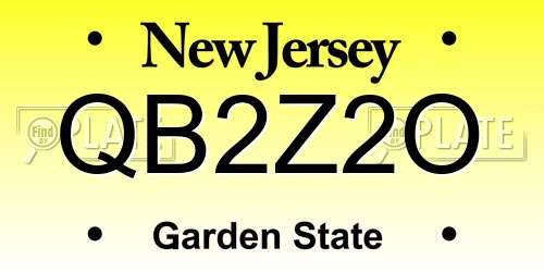 QB2Z2O New Jersey License Plate