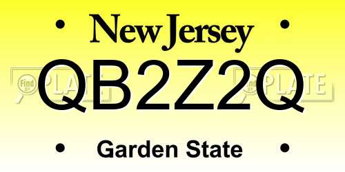 QB2Z2Q New Jersey License Plate