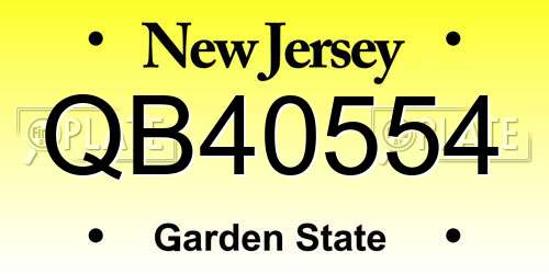 QB40554 New Jersey License Plate