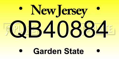 QB40884 New Jersey License Plate