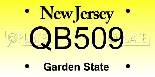 QB509 New Jersey License Plate