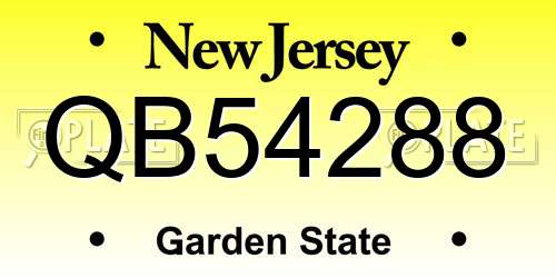 QB54288 New Jersey License Plate