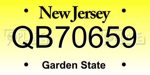 QB70659 New Jersey License Plate