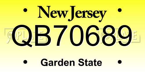 QB70689 New Jersey License Plate