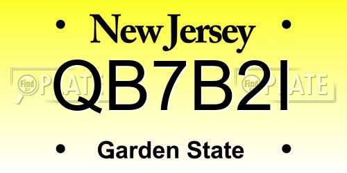 QB7B2I New Jersey License Plate