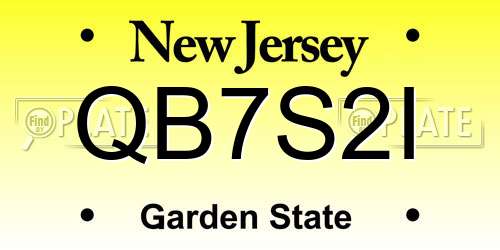 QB7S2I New Jersey License Plate