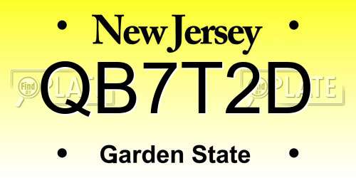 QB7T2D New Jersey License Plate