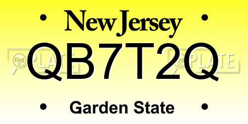 QB7T2Q New Jersey License Plate