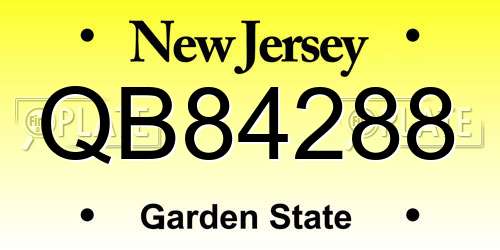 QB84288 New Jersey License Plate
