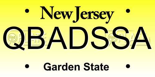 QBADSSA New Jersey License Plate