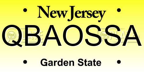 QBAOSSA New Jersey License Plate
