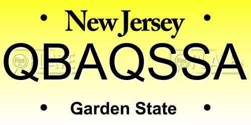 QBAQSSA New Jersey License Plate