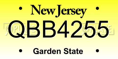 QBB4255 New Jersey License Plate