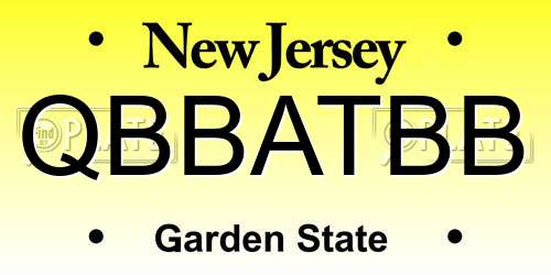 QBBATBB New Jersey License Plate