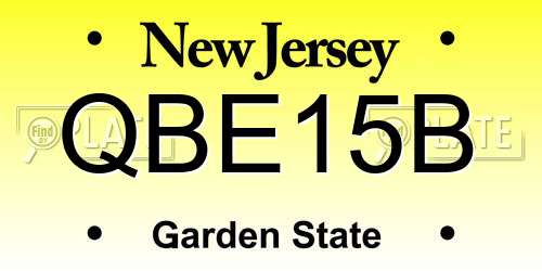 QBE15B New Jersey License Plate