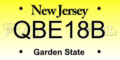 QBE18B New Jersey License Plate