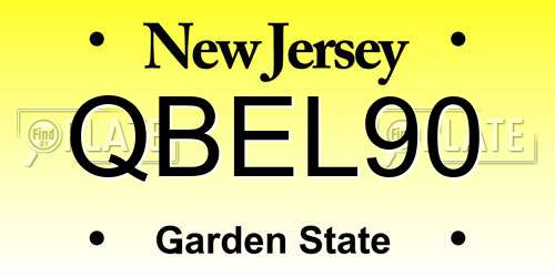 QBEL90 New Jersey License Plate