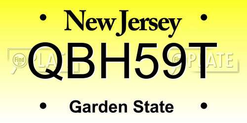 QBH59T New Jersey License Plate