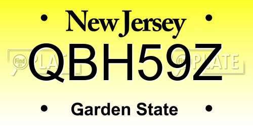 QBH59Z New Jersey License Plate