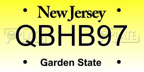 QBHB97 New Jersey License Plate