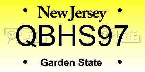 QBHS97 New Jersey License Plate