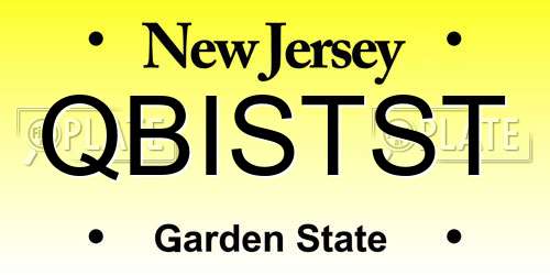 QBISTST New Jersey License Plate