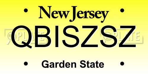QBISZSZ New Jersey License Plate