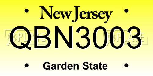 QBN3003 New Jersey License Plate