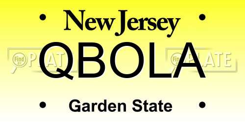 QBOLA New Jersey License Plate