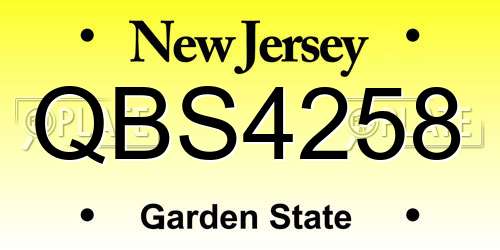 QBS4258 New Jersey License Plate