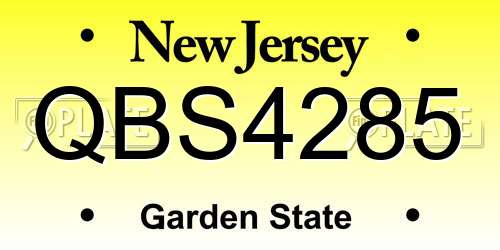 QBS4285 New Jersey License Plate