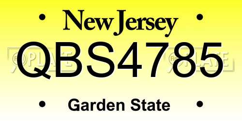 QBS4785 New Jersey License Plate