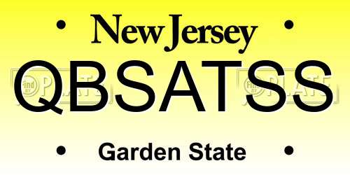 QBSATSS New Jersey License Plate