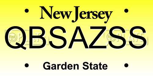 QBSAZSS New Jersey License Plate