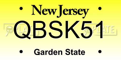 QBSK51 New Jersey License Plate
