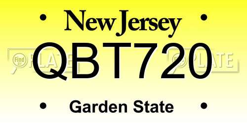 QBT720 New Jersey License Plate
