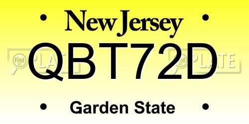 QBT72D New Jersey License Plate