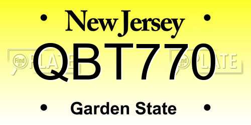 QBT770 New Jersey License Plate
