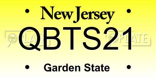 QBTS21 New Jersey License Plate