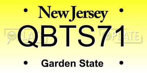 QBTS71 New Jersey License Plate