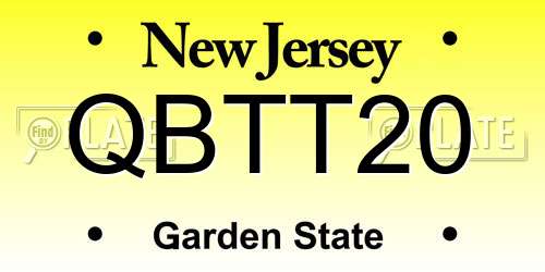 QBTT20 New Jersey License Plate
