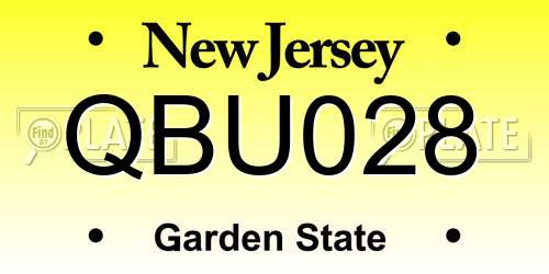 QBU028 New Jersey License Plate